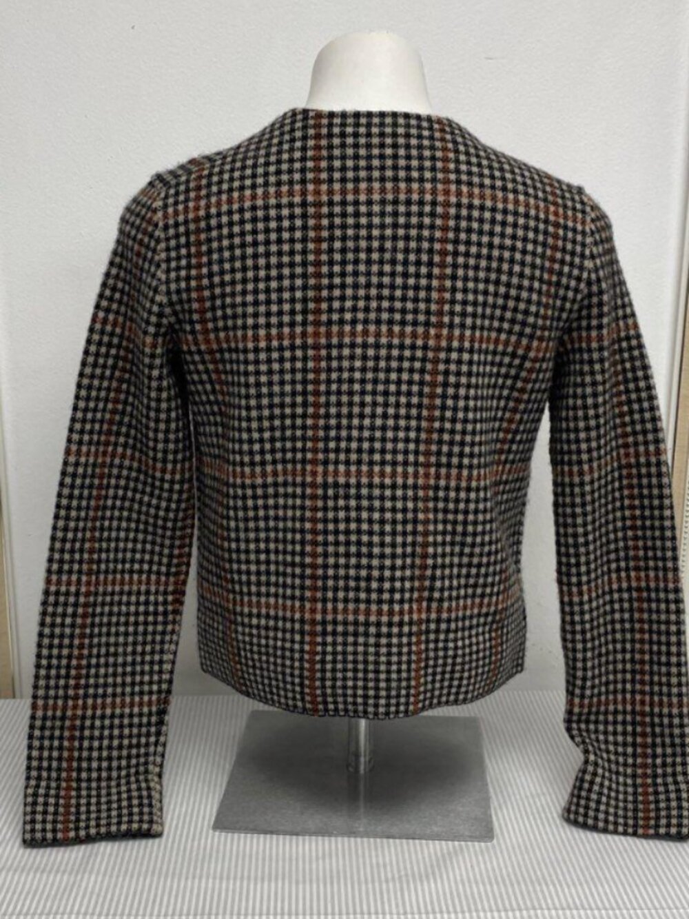 Vince Houndstooth Glen Plaid Cashmere Blend Knit Jacket Cardigan Blazer Size XS - Picture 5 of 6